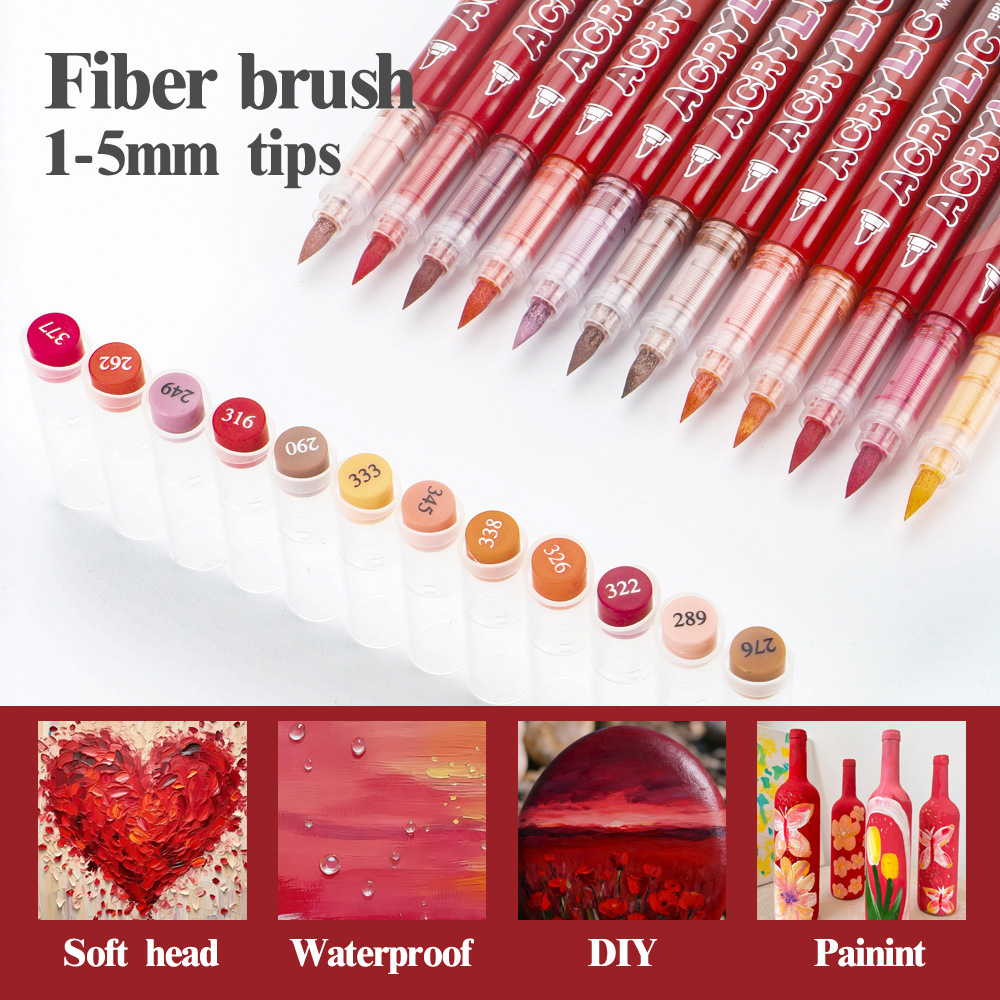 Líquido directo transfronterizo acrílico marca de color rojo serie de gradiente de color aplegable papel impermeable marca de pintura de arte