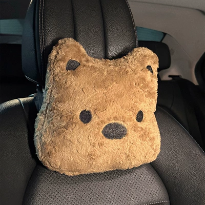 In-Car Autumn and Winter Warm Car – Seat cushion, seat cover - puppy-plush-headrest