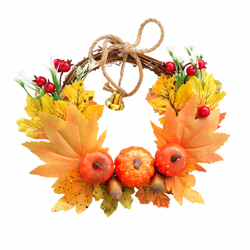 Decoración de Halloween guirnaldas de otoño guirnaldas de arce calabazas decoraciones de puerta colgantes regalos de Acción de Gracias