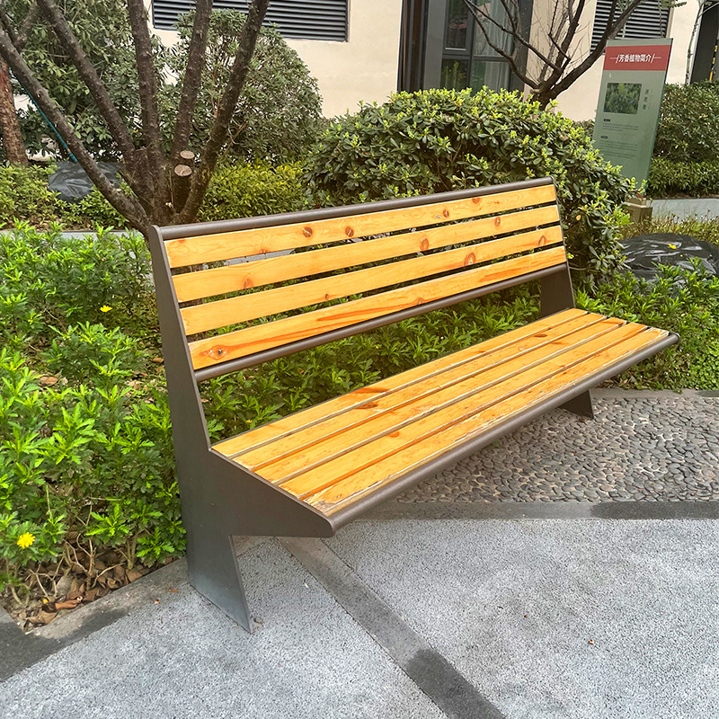 屋外鋳造アルミ公園椅子商店街休憩長腰掛け団地観光地区防腐木座面屋外ベンチ卸売り|undefined