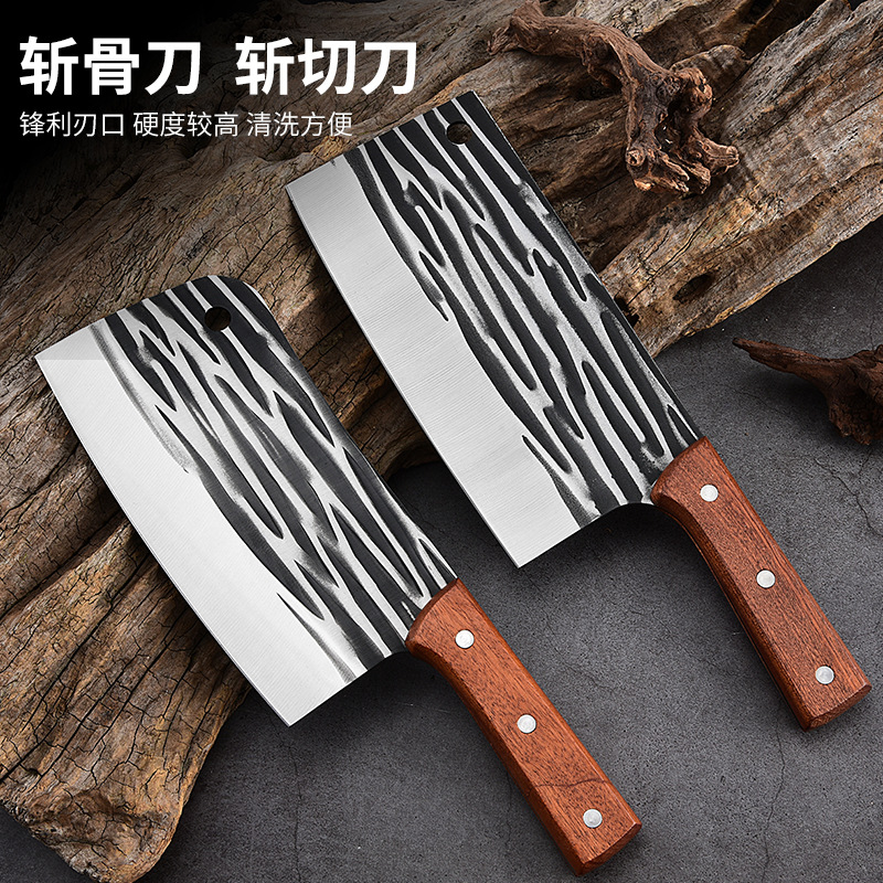 Longquan Hand-forged Vegetable Cutting Knife, Household Kitchen Dual-purpose Knife for Women, Sharp Meat and Bone Chopping Knife