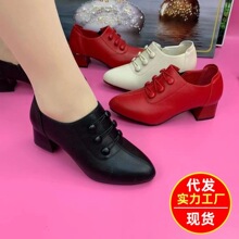 2025秋季软皮新款深口单鞋时尚女鞋软底软面休闲百搭中年妈妈皮鞋