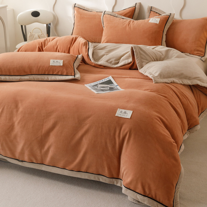 Invierno leche de peluche cubierta de edredón de brida de doble cara 150x200x230cm edredón de coral simple