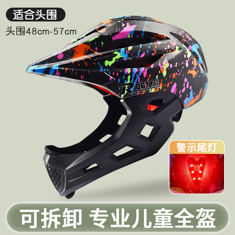 De los niños completo Cascos CE Niñas Bicicletas equilibrio scooter patinaje Cascos con luces traseras Ride equipo