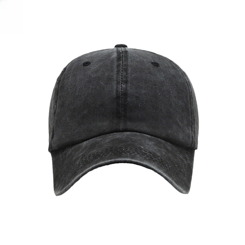 Chapéu Feminino Primavera e Verão Estilo Coreano Antigo Retro Canto Curvo Língua de Pato Chapéu Placa de Luz Cor Sólida Boné de Beisebol Casal Lavagem a Água Ca_voghion.com