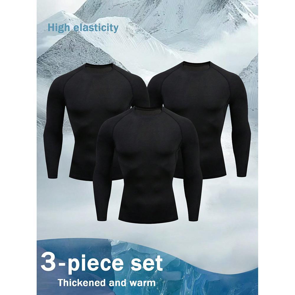 Men's Long Sleeve T-Shirt Sports Base Layer European Size Breathable Sweat Wicking Quick Drying Top_voghion.com