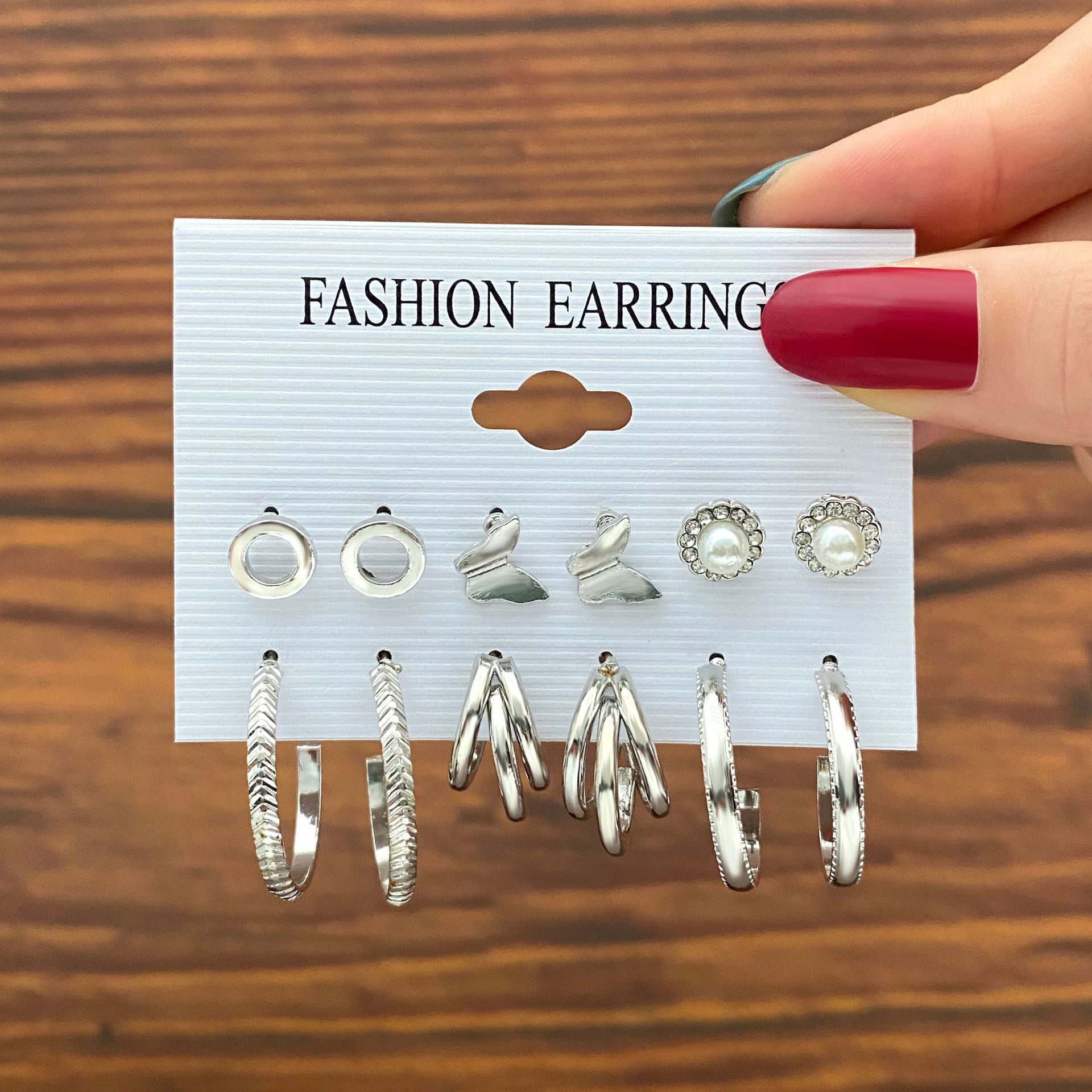 Simple Geometric Circle Earrings Six Pairs Of Simple Fashion Earrings display picture 4