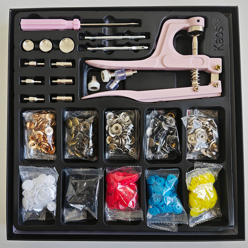 Botón a presión de resina T5 831 botón de metal 9,5mm hebilla de cinco garras juego completo de herramientas de instalación alicates de presión de mano transfronterizo