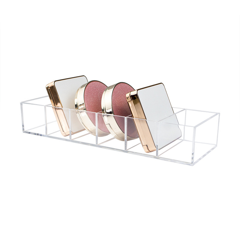 Transparent Removable Acrylic 6-compartment Powder Cake Box Multifunctional Lipstick Nail Polish Cosmetic Desktop Storage Box Transparent Removable Acrylic 6-compartment Powder Cake Box Multifunctional Lipstick Nail Polish Cosmetic Desktop Storage Box