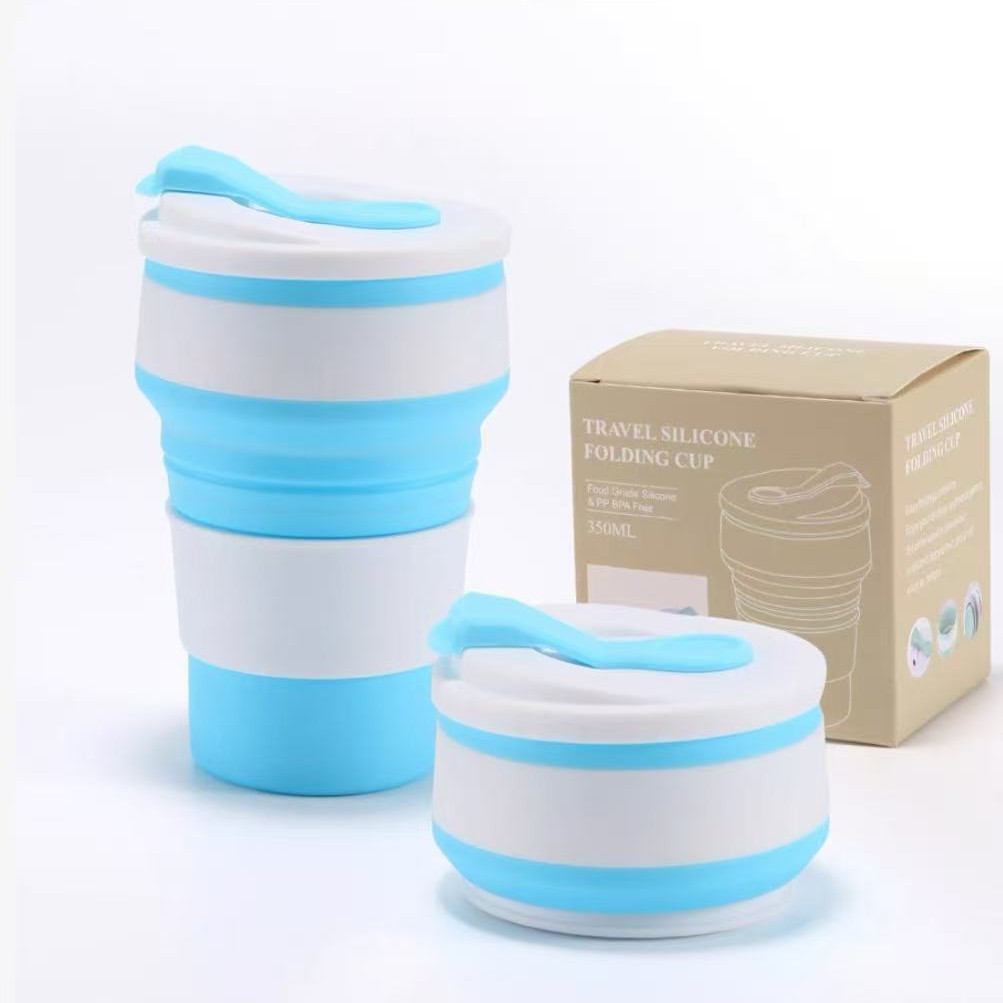 Taza de agua de silicona nórdica, taza plegable portátil al aire libre, taza de oficina, taza de café de alto valor facial