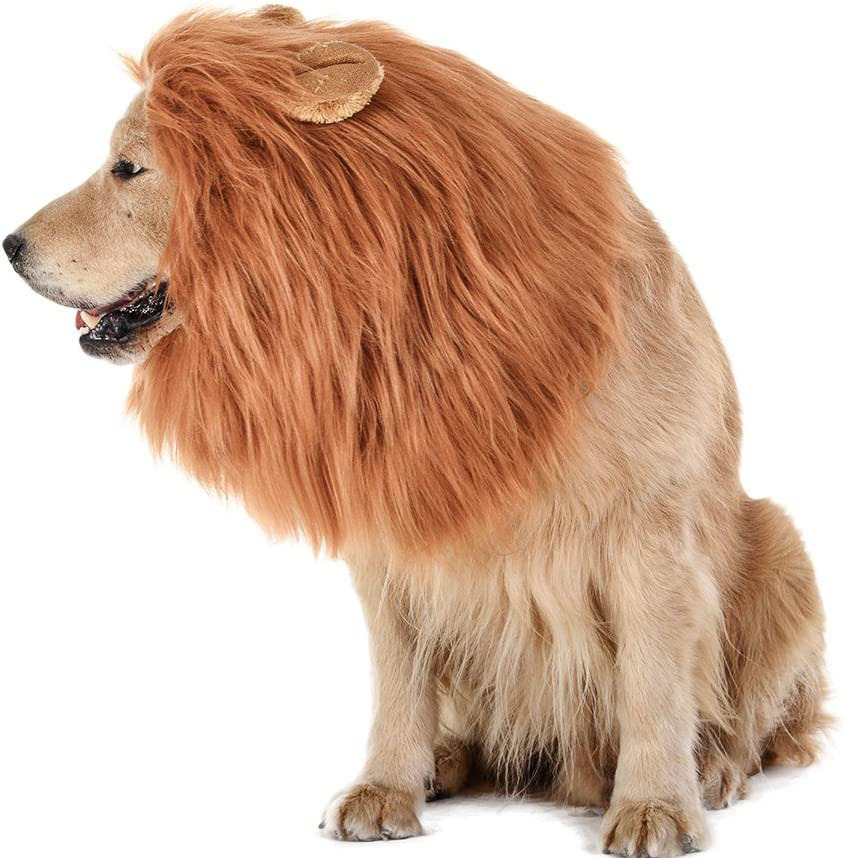 狗狗假发 中大型狗狗狮子假发 宠物假发狗狮子鬃毛假发