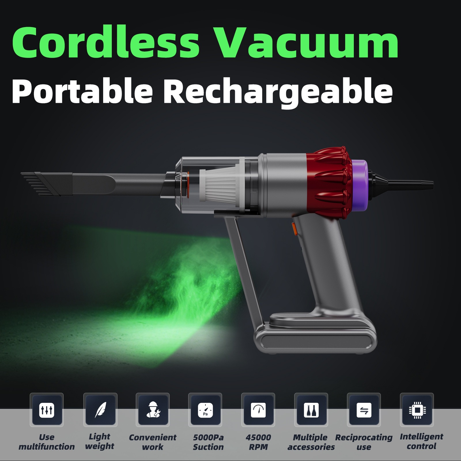 New cross-border car vacuum cleaner for home and car use, four-in-one multifunctional high-power handheld vacuum cleaner, portable