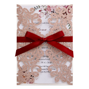 Amazon for glitter paper wedding hollow cutting invitation letter Thanksgiving blessing laser greeting card factory wholesale