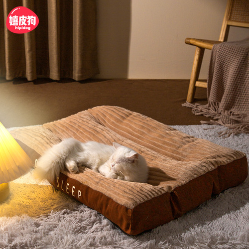Cat bed, suitable for all seasons, large dog sleeping mat, removable and washable cat mat, cat bed, dog bed, pet bed mat wholesale