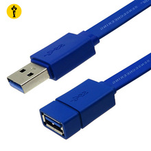 USB3.0延长线加长线扁线电脑键盘鼠标U盘手机USB公对母延长数据线