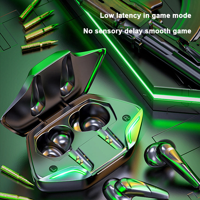 Esports Bluetooth Earbuds Wireless Headphones Black And Yellow_voghion.com