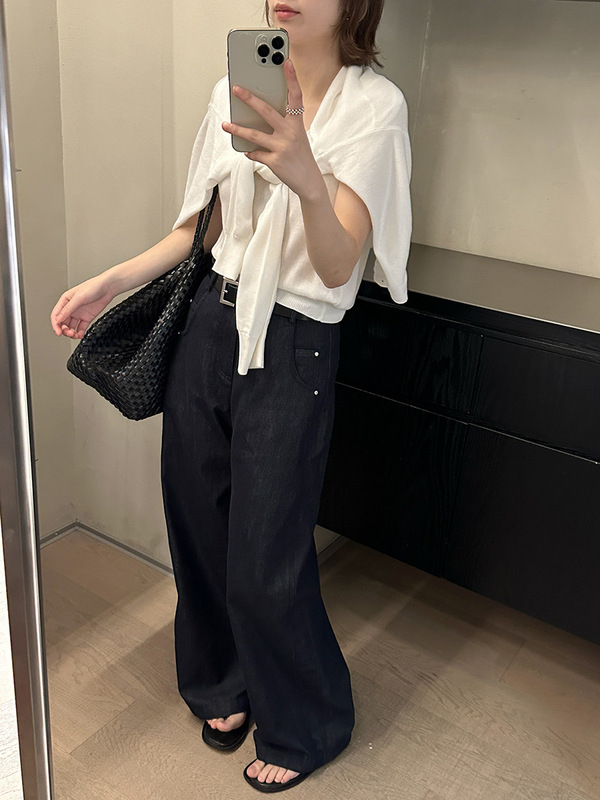 MMC DITION牛仔裤女秋季新款休闲裤宽松直筒显瘦阔腿裤高腰弯刀裤|undefined