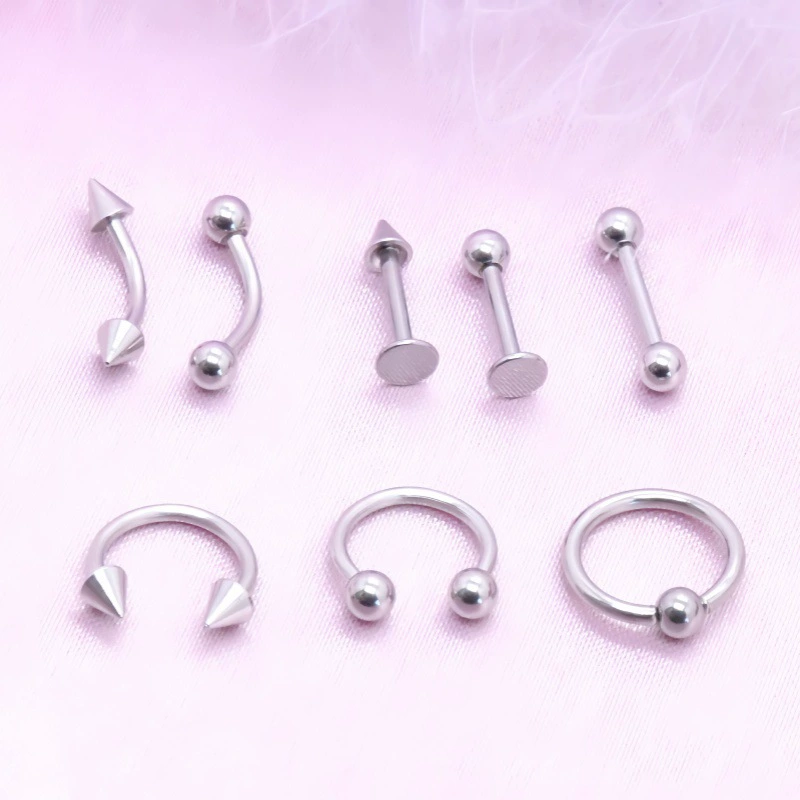 Фабрика прямых продаж Трансграничные европейские и американские простые носовые кольца из нержавеющей стали носовые кольца гвозди серьги