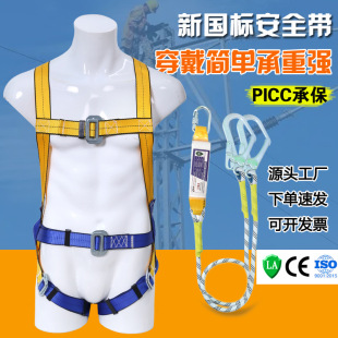 Five-Point Safety Harness, Full-Body 5-Point European-Style Safety Rope, Portable High-Altitude Buffer Bag