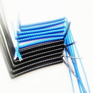 Customized Blue Double Parallel Spiral Spring Wire Pu0.5 Square Parallel Spring Wire Black Combined Telescopic Power Cord