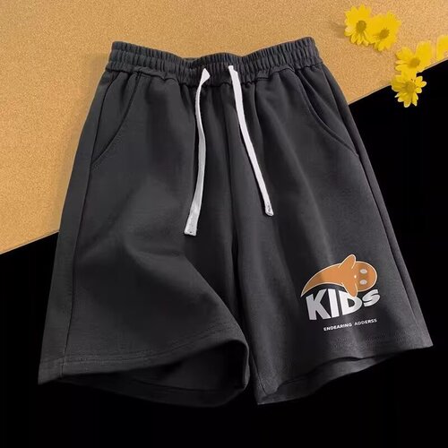 2024 American Street Sport Shorts for Men - Summer Loose Plus Size Basketball High Street Fashion Sweatpants - 5-inch Mid-calf Pants