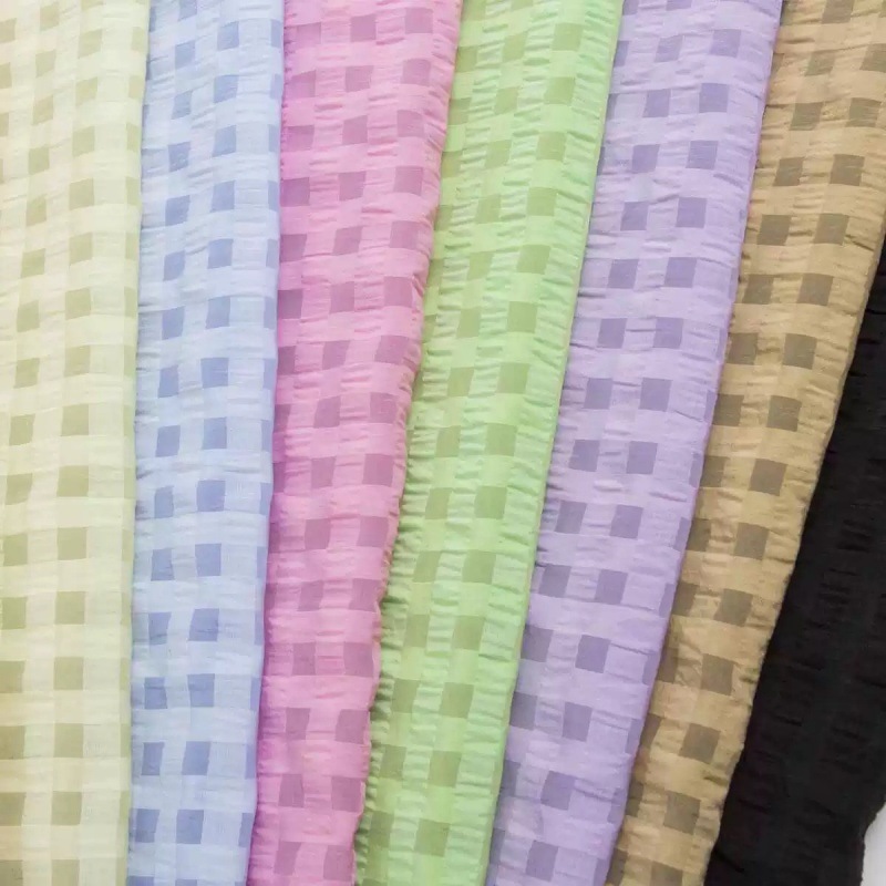 现货欧根纱小格子面料透明镂空小方格春夏连衣裙小衫礼服装饰布料