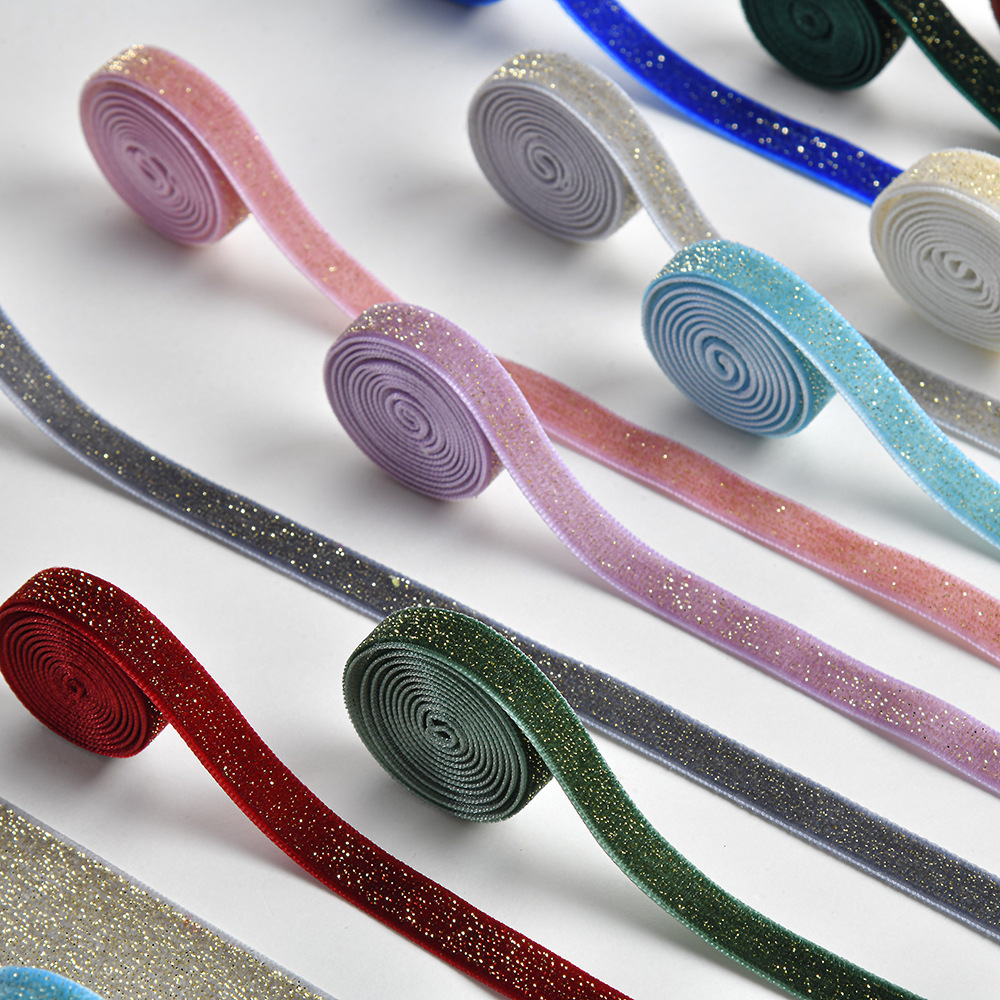 Golden Star Point clip de cinturón de terciopelo de seda dorada de terciopelo de una sola cara accesorios de ropa de una sola cara cinta decorativa pequeña orden se puede arreglar