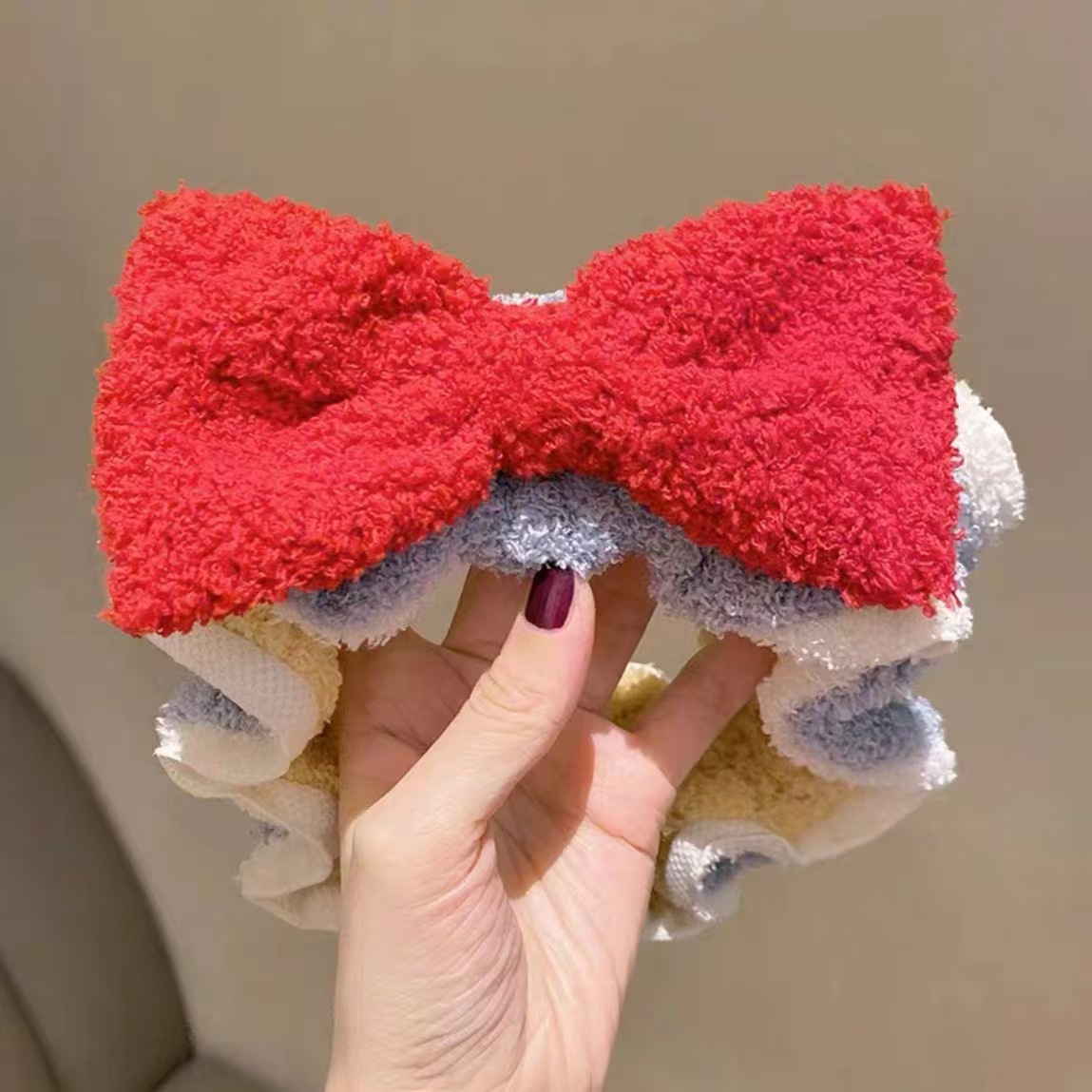 Peluche de felpa, banda para el cabello, banda para el cabello, máscara para mujeres, tocado para el lavado de cara, diadema impermeable y a prueba de humedad, banda para el cabello, accesorios para el cabello