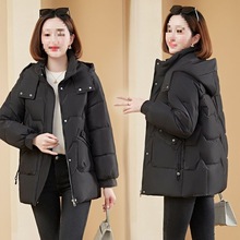 棉服女装直筒简约百搭羽绒棉服加厚保暖棉袄通勤中青年上衣外套