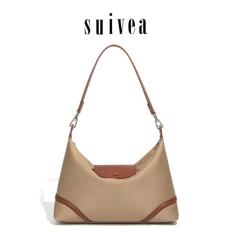 Korean-Style Simple Casual Nylon Hobo Underarm Bag, Large Capacity, Lightweight Shoulder Tote Bag, Practical Flap Dumpling Bag