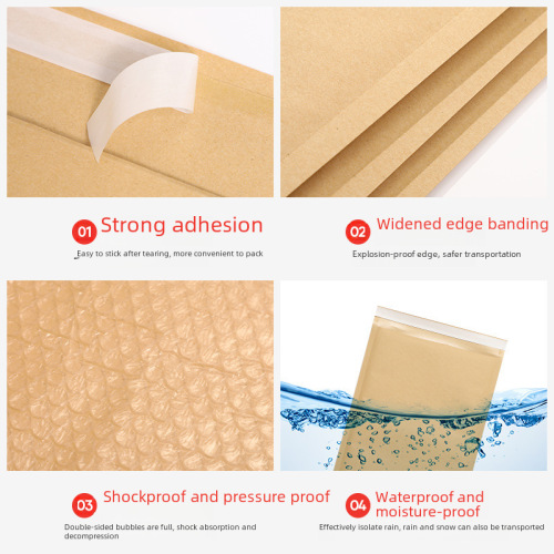 Kraft bubble mailer self-adhesive bag manufacturer packaging envelope bag thickened shockproof packing bubble express mail bag printing