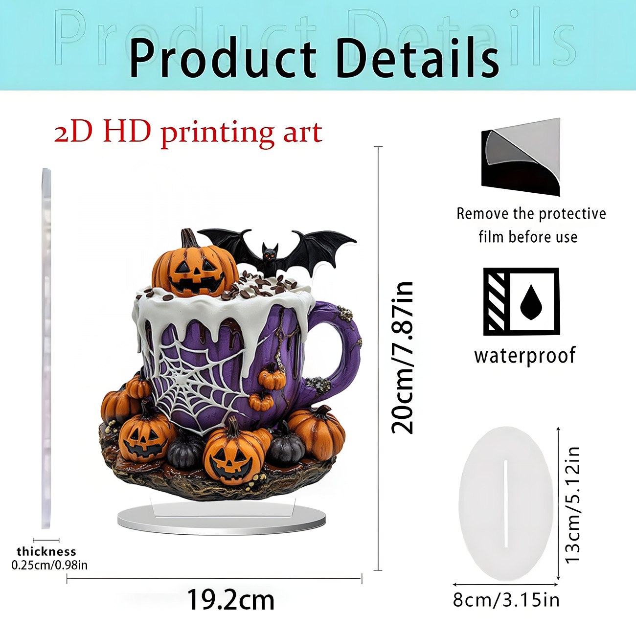 Transfronterizo Amazon Halloween Navidad Mesa Bandera Fiesta Decoración Acrílico 2D Decoración de escritorio plano Decoración