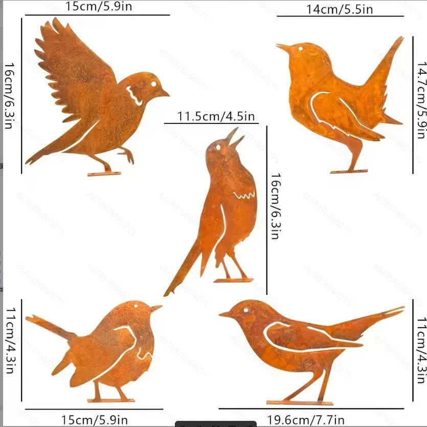 Ржавая птица силуэт украшения Реалистичные Металлические птицы садовые украшения силуэт макет Птица статуя страна на открытом воздухе