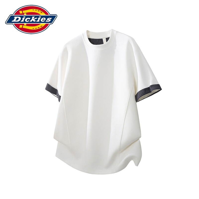 Dickies Special Edition Japanese Retro Short-Sleeve T-Shirt for Men, Summer Round Neck Loose Fit Five-Quarter Sleeve Versatile T-Shirt