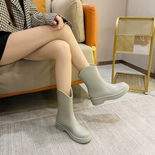 日系高端中筒雨鞋女款时尚款百搭高质量雨靴防滑厚底胶鞋女士水鞋