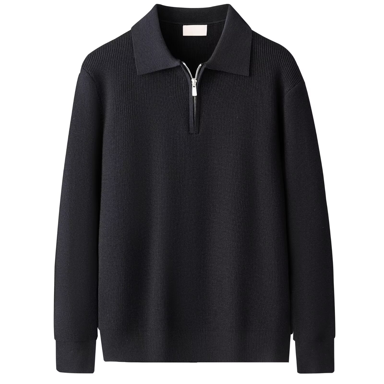 Explosiones transfronterizas de tamaño grande europeo polo camiseta con solapa camiseta de punto suéter hombre medio cremallera vieja fábrica de qianfengqiu mayorista