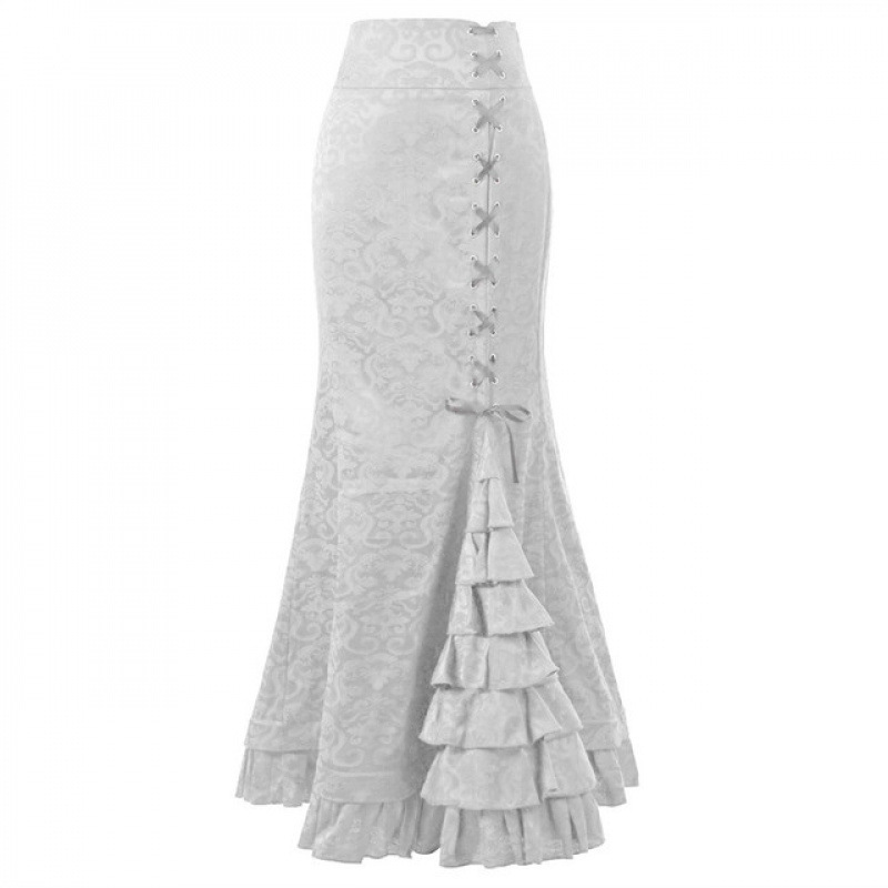 Punk Vintage Jacquard Mermaid Skirt女个性朋克复古提花鱼跨境|undefined