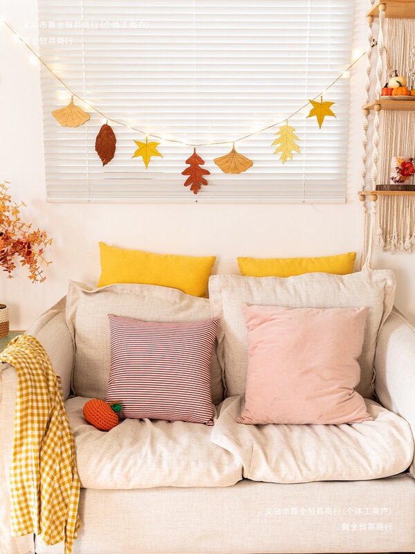 Hanging String Flags Autumn A-Ying Camping Nature Maple Leaf Corner Decoration Kindergarten Bunting Atmosphere Theme
