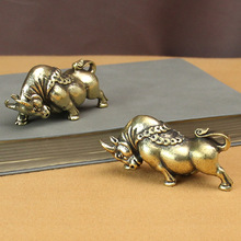纯铜铜牛摆件纯铜牛气冲天铜器家居装饰客厅办公桌动物黄铜工艺品