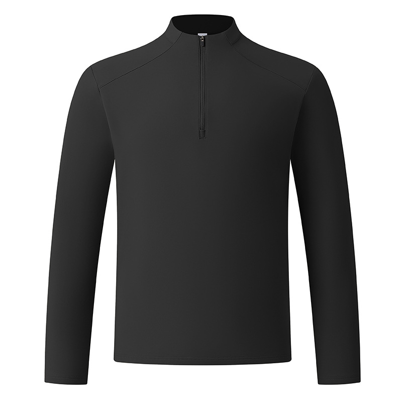 Super fábrica para personalizar el procesamiento de etiquetas y imprimir LOGODI otoño y invierno manga larga media cremallera collar superior
