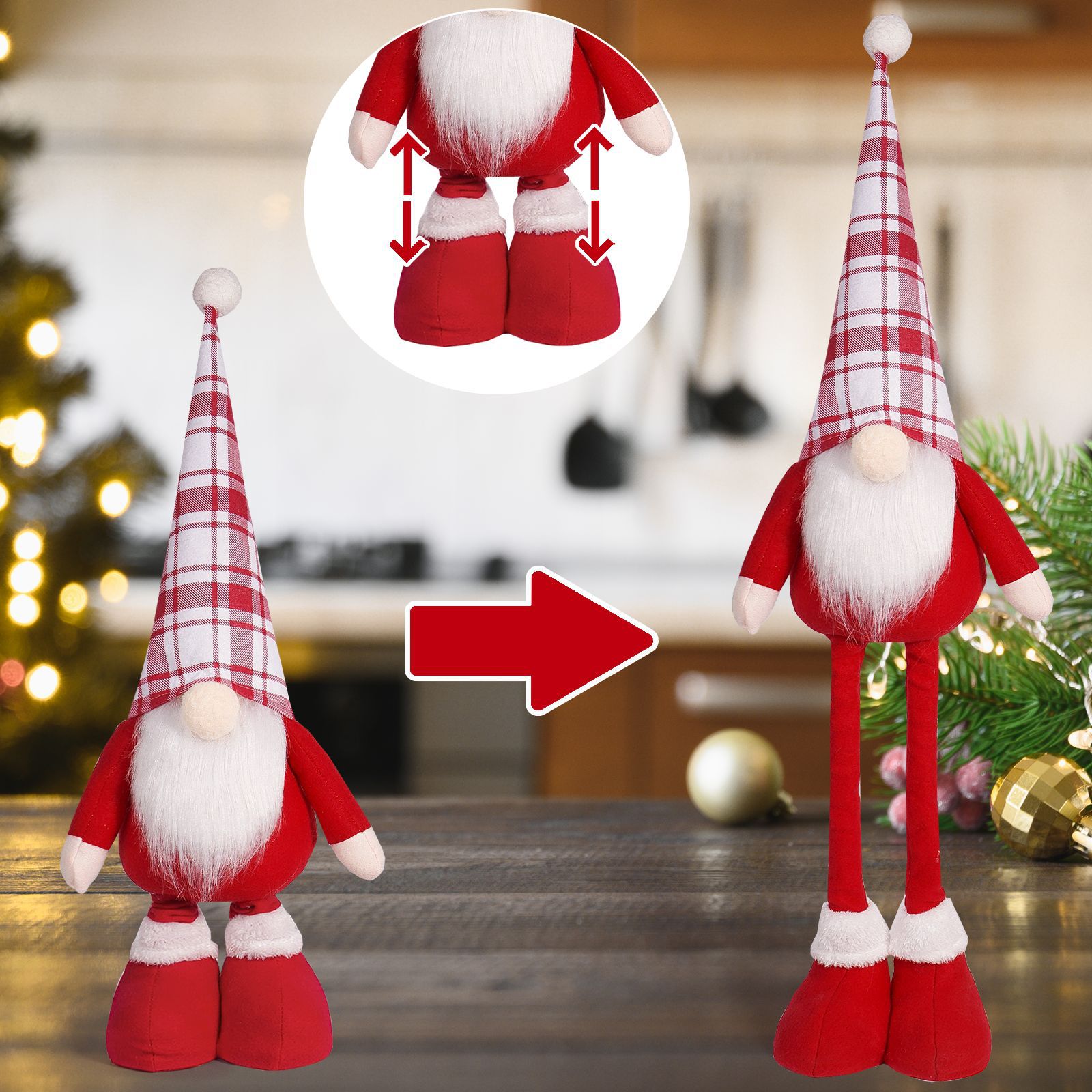 Navidad transfronteriza muñeca sin cara de 20 pulgadas de pie enano muñeca adorable creativa Rudolph decoraciones