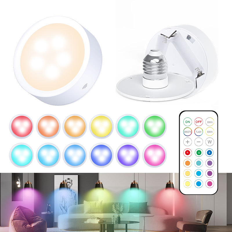 E26 lámpara de hockey sobre hielo 13 color de la batería de control remoto color de temporización de oscurecimiento lámpara de mesa LED lámpara de pared atmósfera luz nocturna
