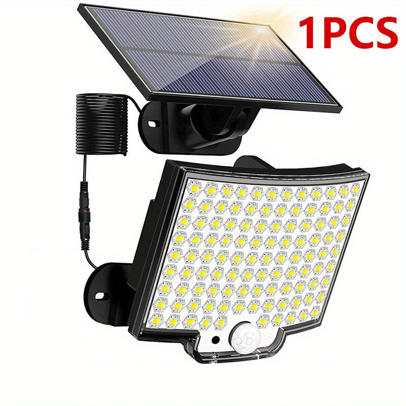 Luz solar para jardín, farola exterior impermeable súper brillante, luz de ahorro de energía con sensor de movimiento humano