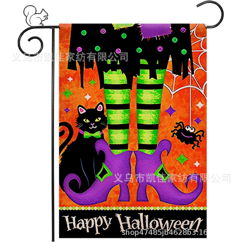 越境熱販売新型秋花園旗ハロウィーン黒猫幽霊装飾庭装メーカー直販|undefined