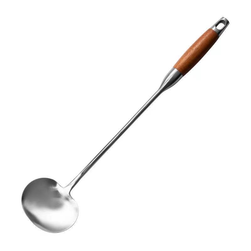 炒め物スプーン鍋シャベルステンレスシャベルスプーン料理人家庭用野菜スプーン長い柄調理器具スプーン厚い炒めスプーン|undefined
