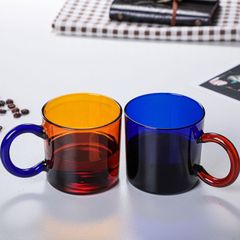 新色増粘ガラスコーヒーカップ耐寒アンバーカップスポット供給ロゴエレガント