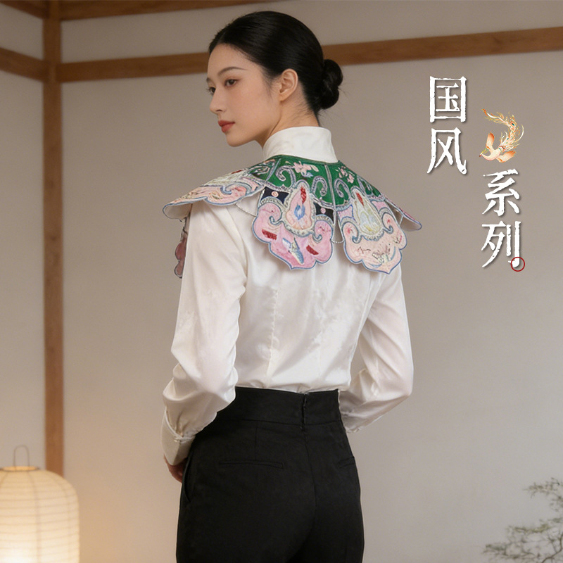 Fashionable Cloud Shoulder Shawl, New Chinese Style, High-End Retro Shawl, Women's Fake Collar, Hanfu Accessory, Versatile for Spring and Autumn, New Model