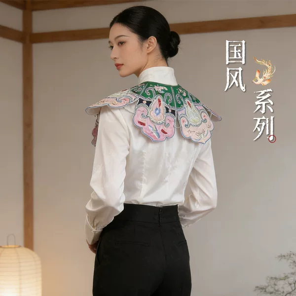 Fashionable Cloud Shoulder Shawl, New Chinese Style, High-End Retro Shawl, Women's Fake Collar, Hanfu Accessory, Versatile for Spring and Autumn, New Model