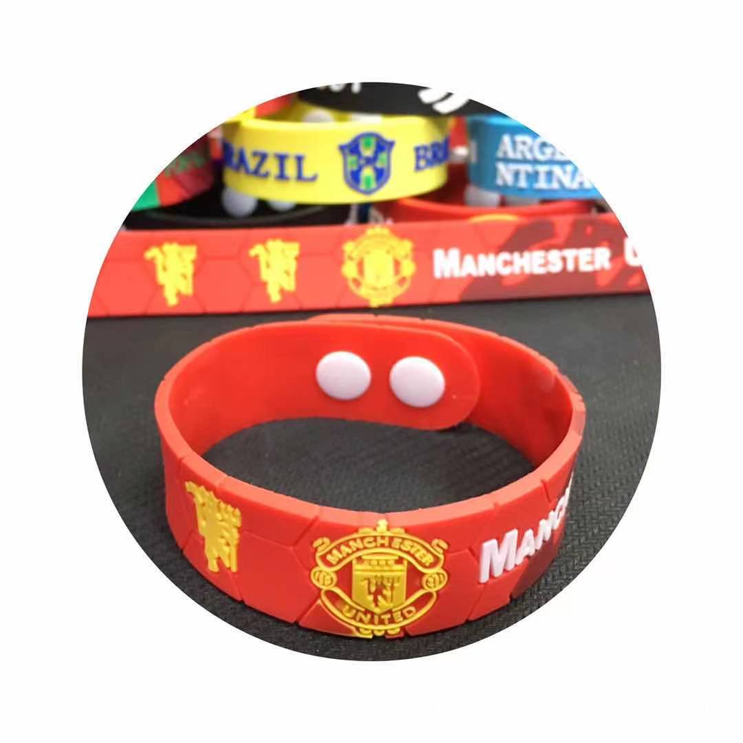 Pulseras de PVC con el Emblema de la Copa Mundial de Francia, España, Portugal, Bélgica y Países Bajos, Pulseras de Goma Suave para Aficionados