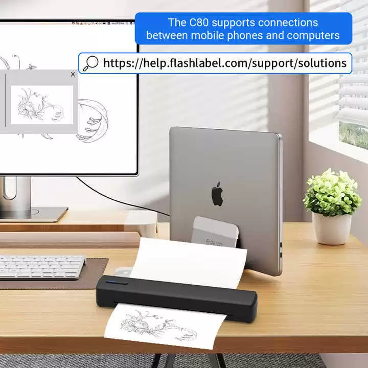 Маленький ручной принтер для школьников начальной школы, A4, Bluetooth